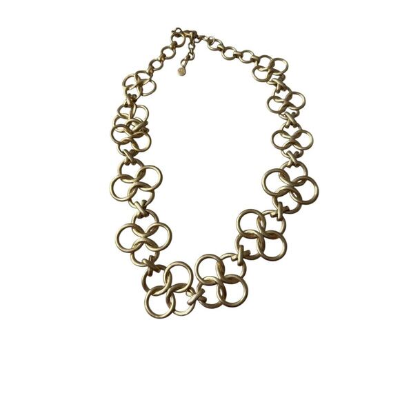 Stella & Dot Gold Tone Crosby Link Vintage Signed Celtic Woven Choker Necklace - Picture 4 of 4